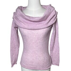 Soft Lilac Alpaca Blend Cowl Neck Knit Sweater Mango MNG Women S